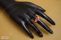 Ruby Stone Finger Ring - Gold, 3.5 Mm Thickness, 5-10 G Weight | Women's Jewelry Featuring Quartz And Ruby, Perfect For Engagement And Anniversary Gifts