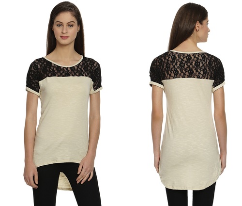 Bedazzle Casual Short Sleeve Solid Women's White Top