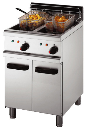 Double Standing Fryer - Stainless Steel 700x600x900 mm, Double Tanks | Easy Cleaning, Efficient Cooking, Durable Design
