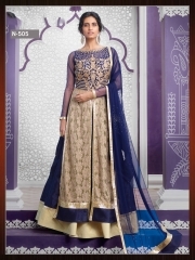 Wealthy Blue Georgette Indo Western Lehenga Style Suit Age Group: Adult