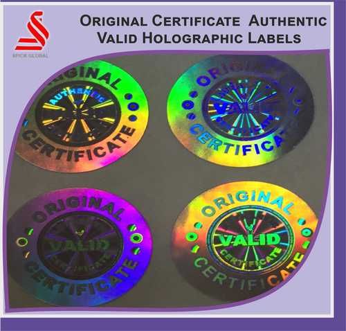 Original Authentic Certificate Valid Hologram Labels