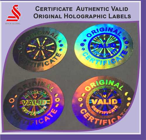 Certificate Valid Authentic Original Hologram Labels Stickers