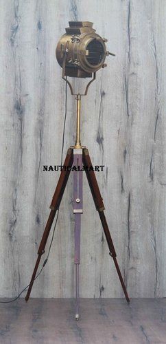 Nautical Decorative Antique Brass Tripod Search Light Floor Lamp