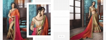 Embroidered Pious Multi Color Fancy Chiffon Designer Saree