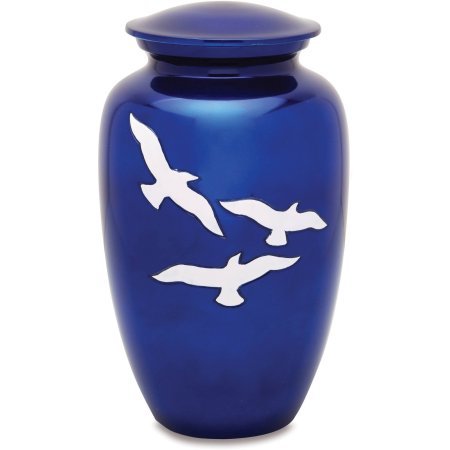 Brass Bright Blue Going Home Urn