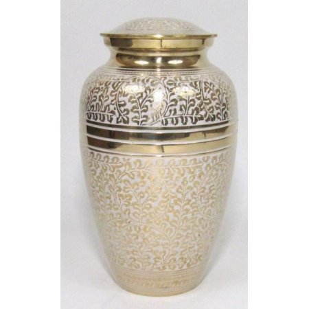 Brass Cremation Urn - Meticulously Designed, Extraordinary Polish & Non-Corrosive Finish