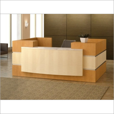 Office Jay Reception Table - Wooden, 5x3 cm Design | Modern, Durable, Easy to Clean, Machine Made, Custom Color Options, 2-Year Warranty