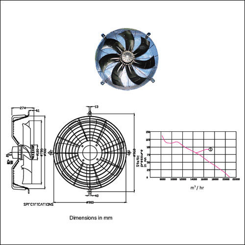 Black Axial Fan Sm Af-800