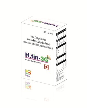 H-TIN 3G Tablets - Collagen Peptides, Extracts, White Tablets | Bone, Skin, Hair, Cognitive Support