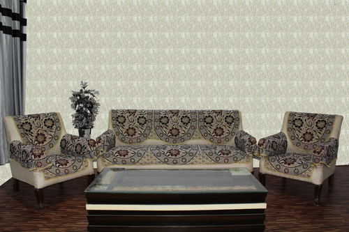 Chenille Sofa Panel Beat - Multi-Patterned Chenille Fabric, Dimensions: Single Seater (69*59*1), 3 Seater (69*177*1) CM, Machine-Made Quality