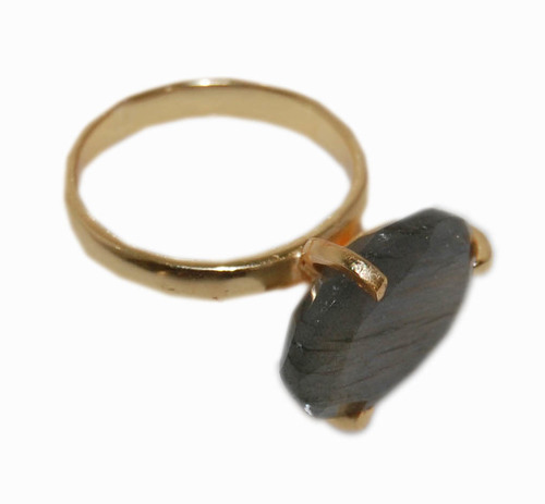 Black Stone Gold Ring