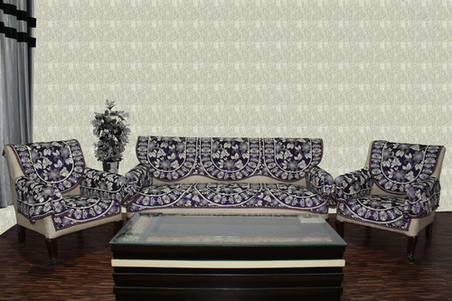 Printed Chenille Sofa Cover Reverse
