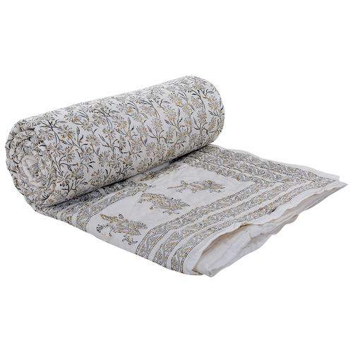 Designer Handmade Quilt - Cotton Fabric, Double Size | 100% Cotton, Printed Pattern, Handcrafted Elegance