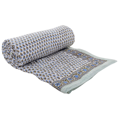 Printed Cotton Double Bed Quilt