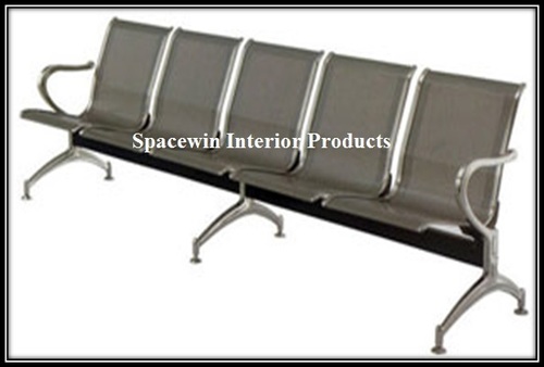 5 Seater Public Seating - Metal Fabric, 150x60x80 cm, Gray | Durable, Comfortable, Easy Maintenance, 250kg Load Capacity