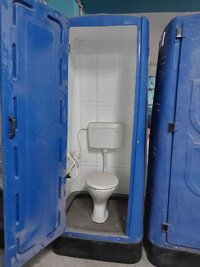 Portable Toilet Cabin - Ms & Steel, 1 Door, Blue & Yellow | Easy To Install, Highly Durable, Modular Design, Longer Lifespan, Low Maintenance