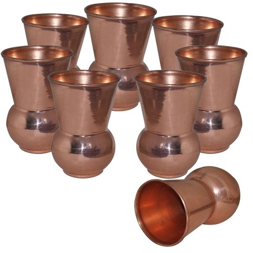 Mughlai Handmade Tumbler - 200ml Copper, 6-8cm Diameter, 8-10cm Height, Durable, Ayurvedic Water Ware