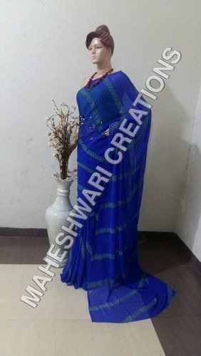 Blue Handloom Chiffon Blue Handloom Chiffon