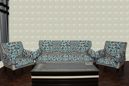 Printed Chenille Sofa Cover Reverse