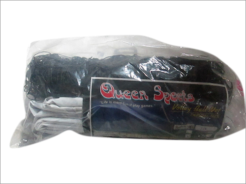 Knotted Net Volleyball Net - Nylon Material, Black Color | High Tensile Strength, Tear Resistance, Optimum Finish
