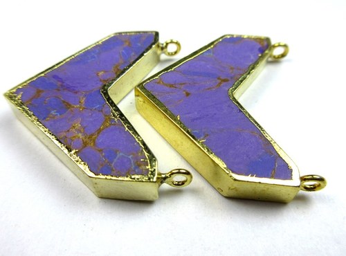 Purple Gold Electroplated Chevron Pendant