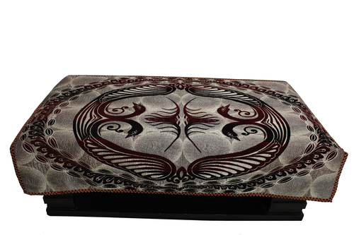 Multi Peacock Table Cover - Chenille Fabric, 40x60 Inches, Maroon Color | Durable Design, Modern Appearance, Indoor Use