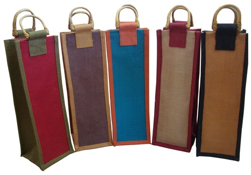 Jute Single Bottle Bags