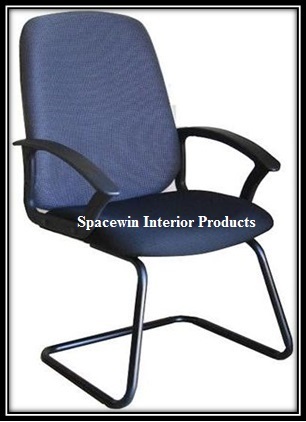 Visitor Chair - Metal Frame, Fabric Upholstery, Blue | Comfortable Seating, Ergonomic Support, Easy Assembly