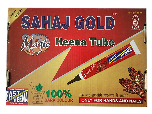 Sahaj Gold Henna Tube - 100% Henna, Easy to Use for Hands & Feet , Anti-bacterial Skin-friendly with Long Shelf Life