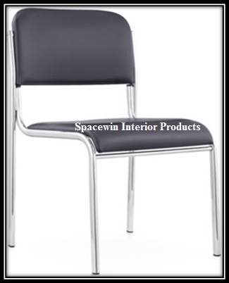 Visitor Chair - Metal Leatherette, 18x16x20 Inches, Grey | Comfortable Seating, Durable Frame, Back Support, Easy Assembly