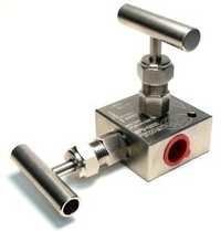 Two-valve Manifold - Stainless Steel, Different Sizes Available, Silver Color | Block & Bleed Type, High-quality Efficiency For Industrial Applications