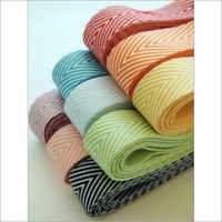 Cotton Herringbone Tape - Cotton Material, 25 Millimeter Width, Colors: Green, Yellow, Red, Blue, Orange | Ideal For Bags And Connectors, Printed Design