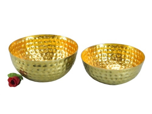Decorative Aluminium Bowls Set of 2