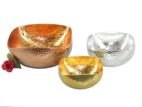 Aluminium Sheet Bowl Colored Set of 3 pcs