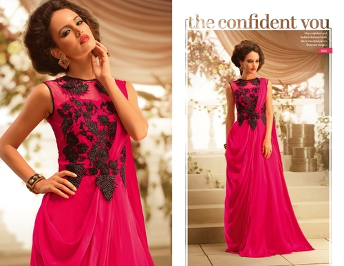 Magenta Party Wear Gown