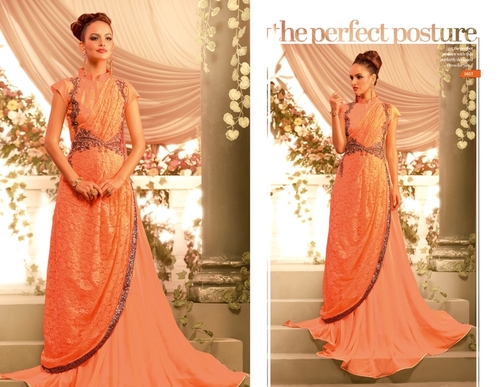 Georgette Party Wear Embroidered Gown