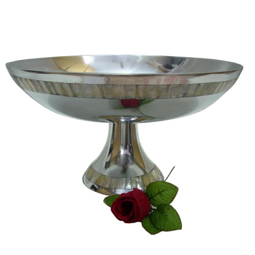 Aluminium Bowl Polished with MOP Inlaid