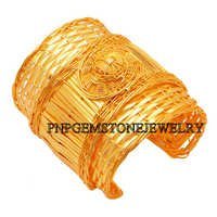 Antique Gold Plated Bangles - Base Metal, Approx 3 Inch Width | Unisex Design, Ideal For Weddings, Engagements, And Gifts