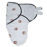 Pure Cotton Soft Adjustable Swaddle Wrap - 100% Cotton Material, Multi-designs | Womb Like Feel, Quick Velcro Closure, Ideal For 0-3 Months