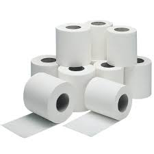 White Toilet Tissue Paper Rolls