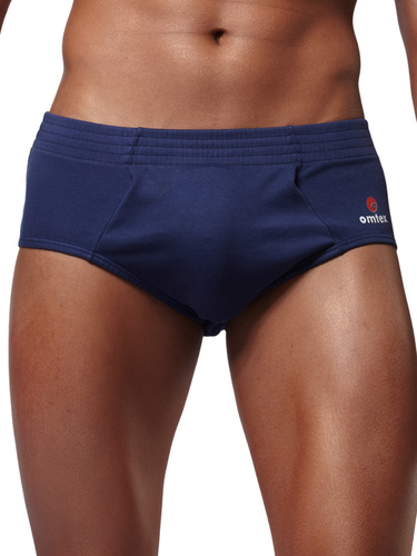 Mens Sport Brief - 100% Genuine Cotton, Sizes S-XXL, Navy Blue | Elastic for Better Grip and Support, Double Fabric Pouch for Durability