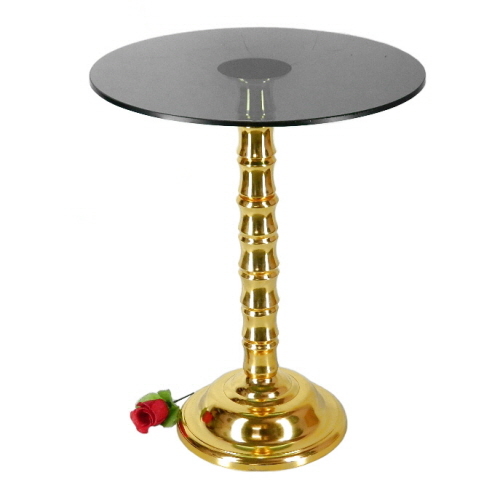 Aluminium Coffee Table Gold Plated with Glass Top