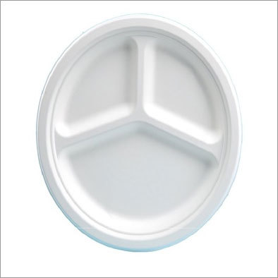 Bagasse 3 Section Round Plate Bagasse 3 Section Round Plate