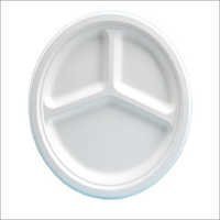 Bagasse 3 Section Round Plate