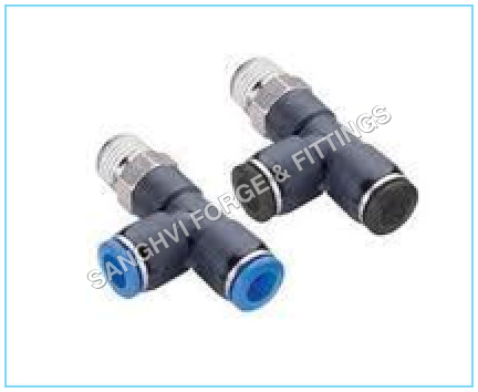 Push Male Tee Run - Stainless Steel 4mm to 16mm Tube Size & M5 to 1/2" Thread Size | Male Connection Pneumatic Push In Fitting
