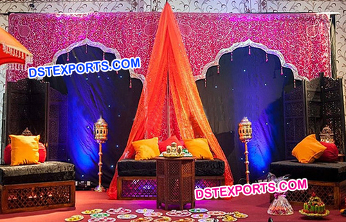 Wedding Moroccan Bed Mehandi Stage