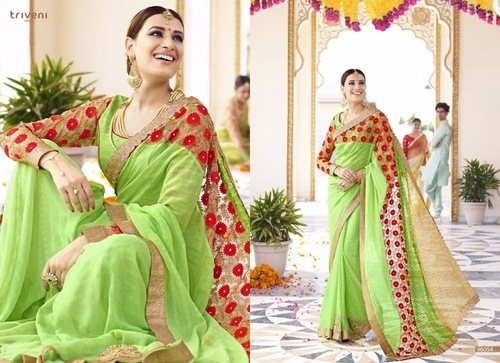 Georgette Embroidery Work Saree