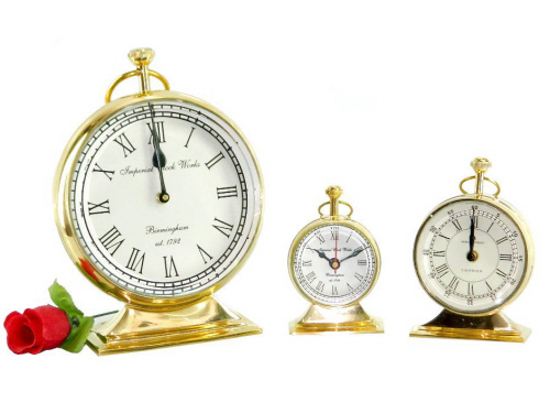 Brass Clock Polished Set of 3 Pcs