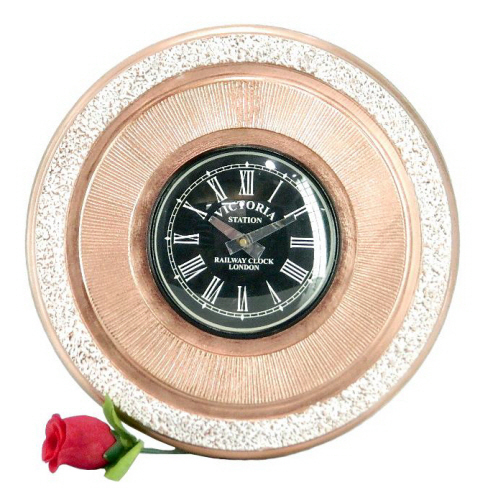 Aluminium Wall Clock Copper Plated