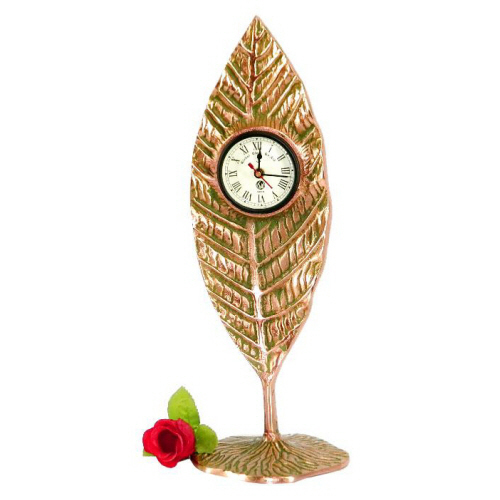 Aluminium Table Clock Leaf Design